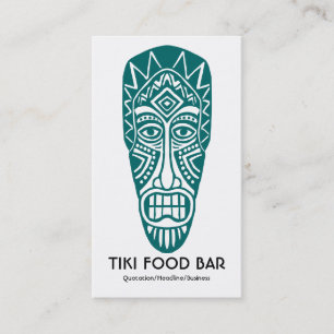 Cartão De Visita Tiki Mask - Moss Green em White