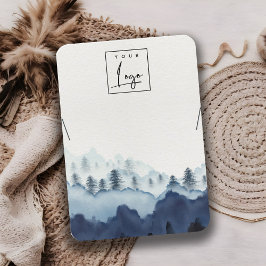 Cartão De Visita Tinta azul Marinho Pine Woods Logotipo Neclace