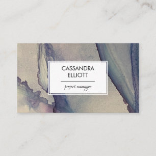 Cartão De Visita Tinta de Álcool Roxo abstrato poeirenta Azul Roxo