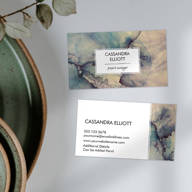 Cartão De Visita Tinta de Álcool Roxo abstrato poeirenta Azul Roxo  (Criador carregado)