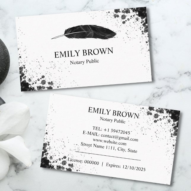 Cartão De Visita Tinta do Agente de Assinatura de Empréstimo Notári (Criador carregado)