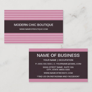 Cartão De Visita Tinta-Rosa Moderna - Tinta-Rosa Tinta Moda Boutiqu