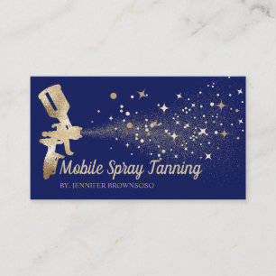 Cartão De Visita Tinta Spray de Corpo Móvel Tan Star Navy Gold