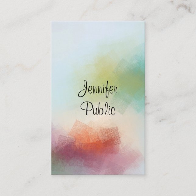 Cartão De Visita Típica de Abstrato de Arte Moderna Vertical (Frente)