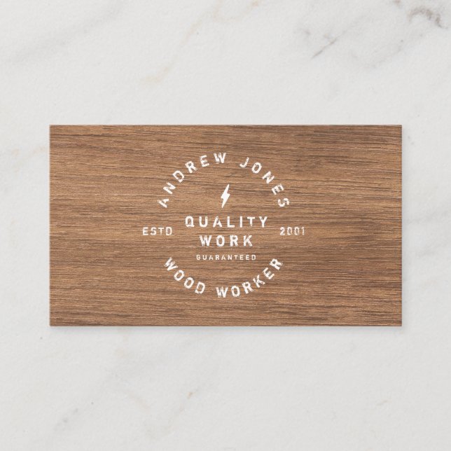 Cartão De Visita Típica de colheita russa madeira escura mínima mod (Frente)