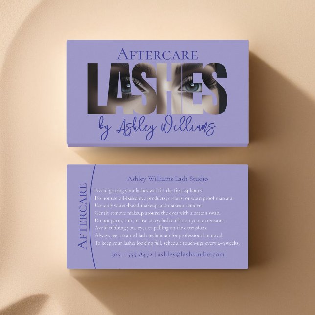 Cartão De Visita Típica moderna "LASHES by" após o atendimento (Criador carregado)