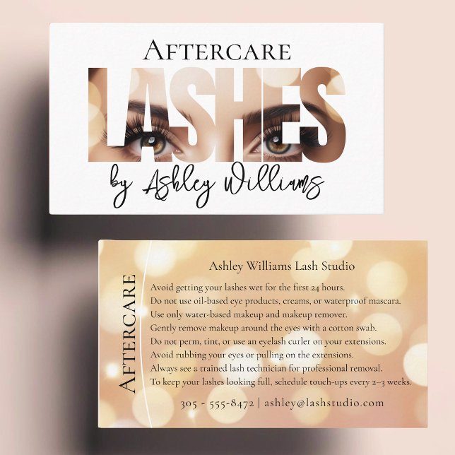 Cartão De Visita Típica moderna "LASHES by" após o atendimento (Criador carregado)