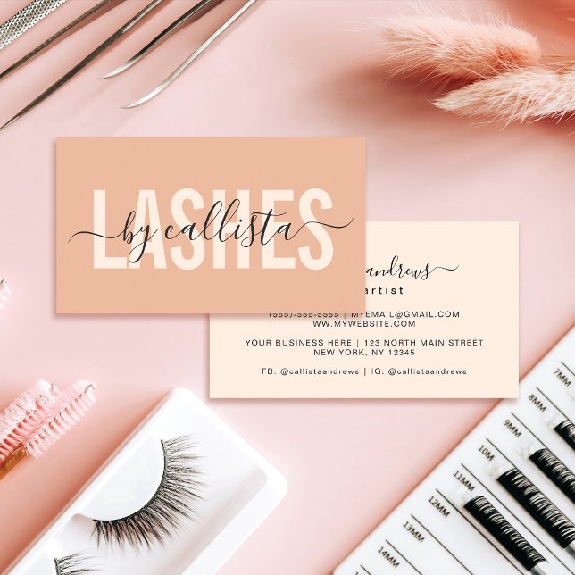 Cartão De Visita Típica Simples Moderna Elegante Lashes Business C (Criador carregado)