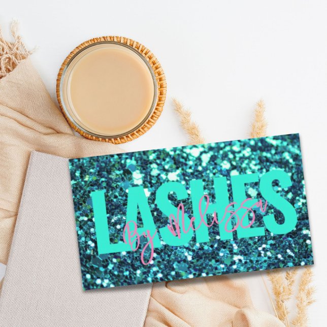 Cartão De Visita Típica Trendência Artista Makeup (Trendy Typography Beauty Makeup Artist Lashes Business Card)