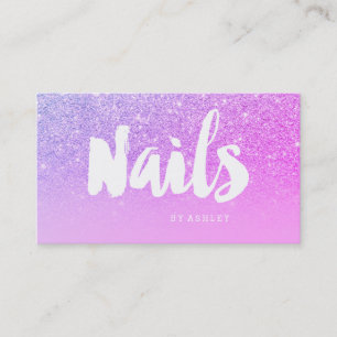 Cartão De Visita Típico moderno do artista Unhas brilha rosa