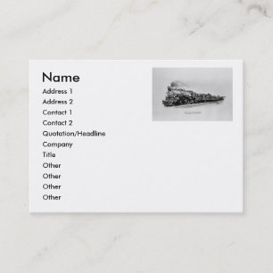 Cartão De Visita Tipo pacífico locomotiva na estrada de ferro do