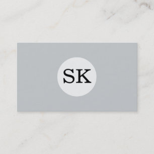 Cartão De Visita Tipo Serie Monograma Cinza em Círculo Branco Fundo