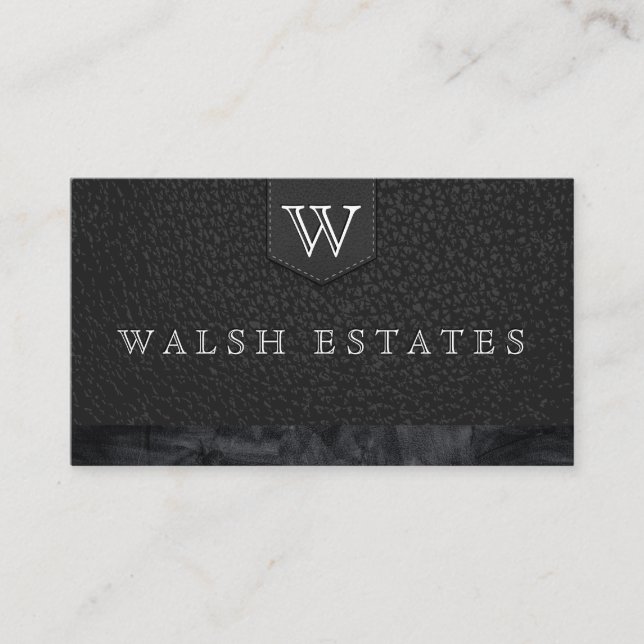 Cartão De Visita Tipo Serie Monograma / Fundo do couro (Frente)