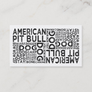 Cartão De Visita Tipografia americana do pitbull