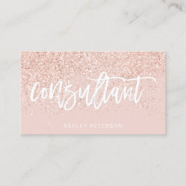 Cartão De Visita Tipografia consultora rosa dourada-relva cor-de-ro