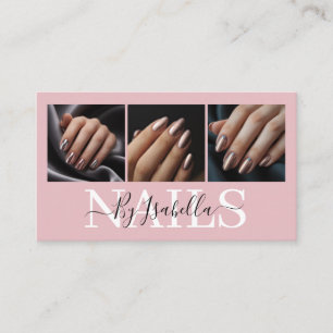 Cartão De Visita Tipografia de Foto de Artista de Unhas Modernas