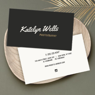 Cartão De Visita Tipografia de Script Manuscrito em Imagem Retro Pr