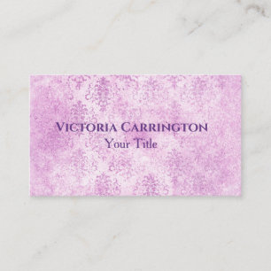 Cartão De Visita Tipografia Elegante de Damask Rosa