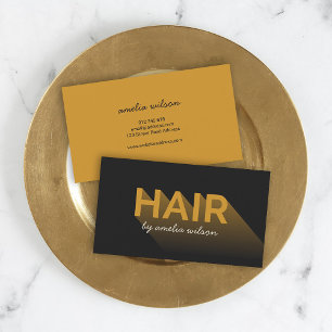 Cartão De Visita Tipografia Escuro Moderno De Hair De Carvão
