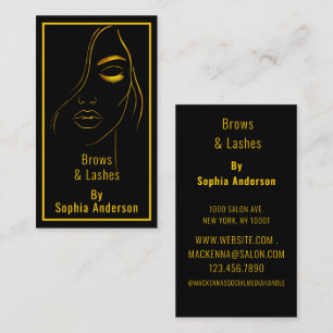 Cartão De Visita Tipografia fotográfica moderna Brows Lashes Tech