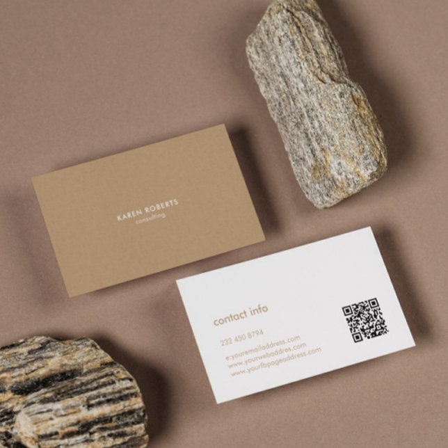 Cartão De Visita Tipografia Mínima De Linen White (Criador carregado)