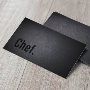 Cartão De Visita Tipografia Negra Minimalista do Chef