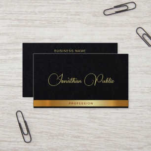 Cartão De Visita Tipografia Nome Texto Dourado Luxo Premium Grosso