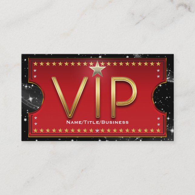 Cartão De Visita Tíquete de VIP Personalizado do Glam Dourado e Sil (Frente)