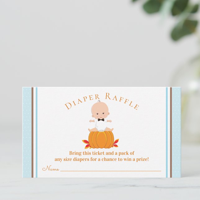 Cartão De Visita Tíquetes de Fralda de Abóbora Menino (You can change the text.)