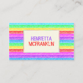 Cartão De Visita Tiras Coloridas de Pastel
