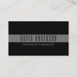 Cartão De Visita Tiras Simples Modernas Mínimas de Cinzas Negras Si