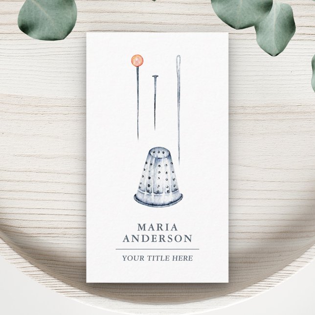 Cartão De Visita Titular da Agulha de costura elegante (Criador carregado)