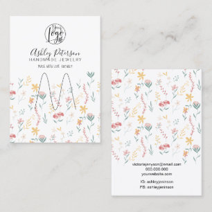 Cartão De Visita Titular de anéis de joias para logotipos florais e