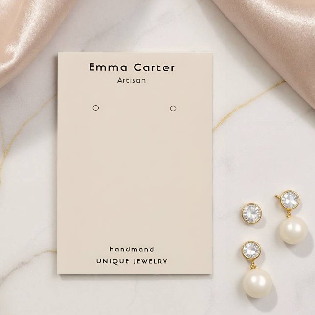 Cartão De Visita Titular Personalizável de Arranque de Boho Fabrica (Customizable Earring Holder Card 'Front')