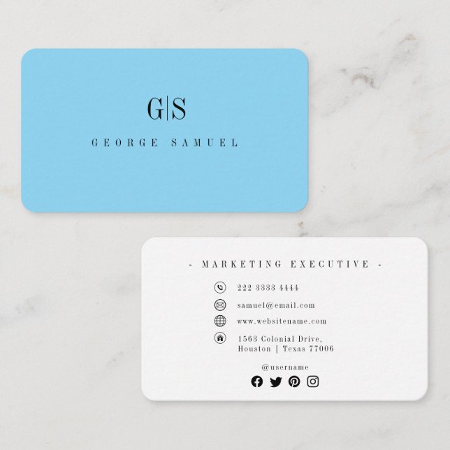 Cartão De Visita Título do Cargo Nome do Empregado Elegante Profiss (Frente/Verso)