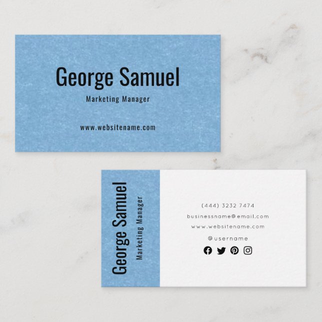 Cartão De Visita Título do Cargo Nome do Empregado Elegante Profiss (Frente/Verso)