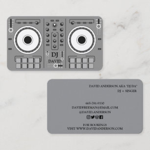 Cartão De Visita Toca-discos de música dj minimal moderna