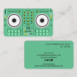 Cartão De Visita Toca-discos de música dj minimalista moderna