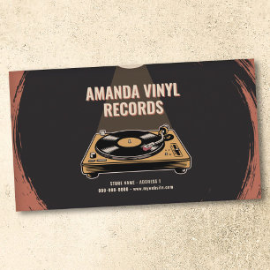 Cartão De Visita Toca-discos de Vinil Iluminado