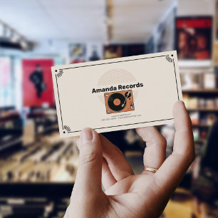 Cartão De Visita Toca-discos de Vinil Retro