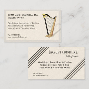 Cartão De Visita Toca Harpa Casamento Harpista Músico Personalizado