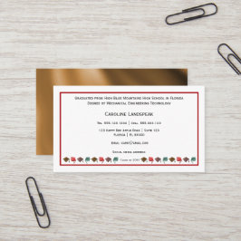 Cartão De Visita Tocas de Formatura Coloridas Vermelhas & Brancas P