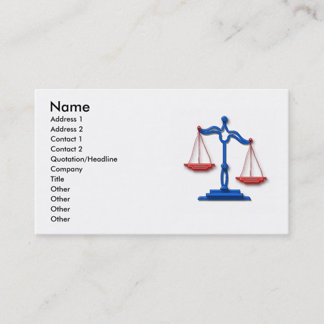 Cartão De Visita Toda a Lei Americana (Frente)