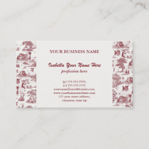 Cartão De Visita Toile De Jouy - tarde do vintage