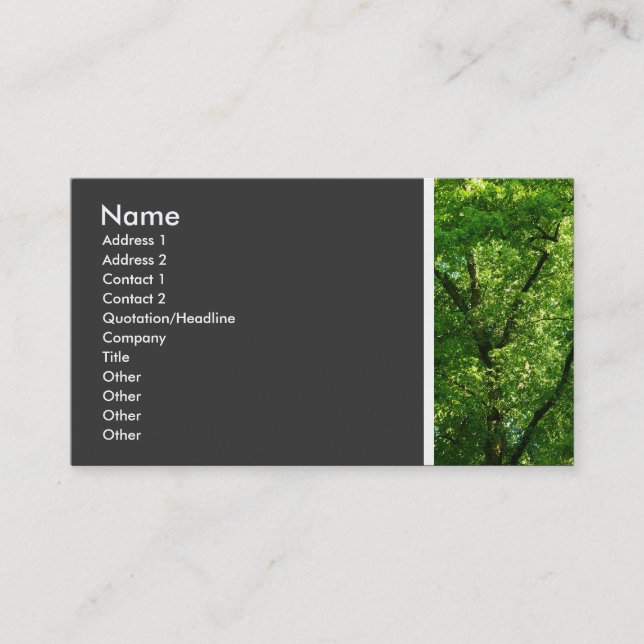 Cartão De Visita Tom de textura (Árvores III) (Frente)
