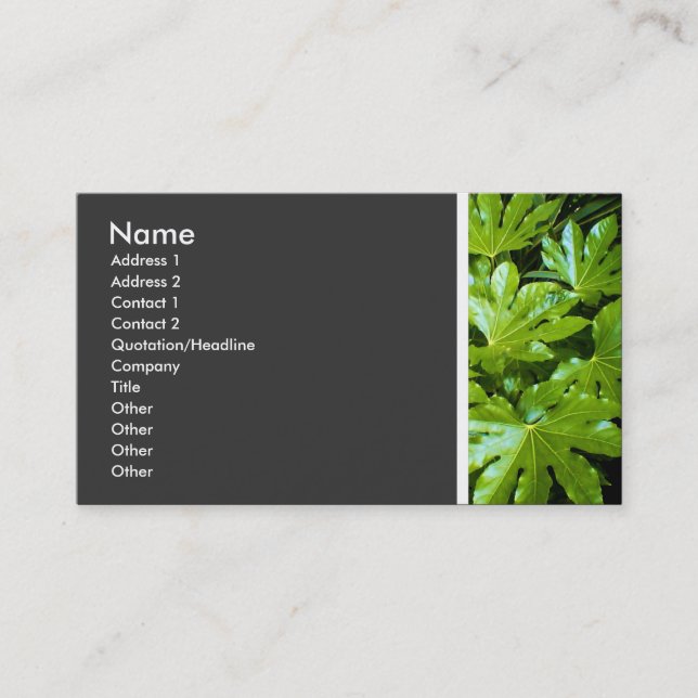 Cartão De Visita Tom de Textura (Folhas) II (Frente)