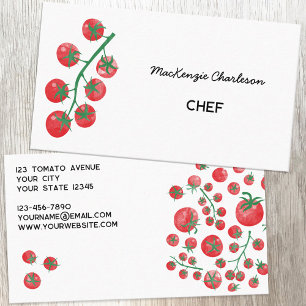 Cartão De Visita Tomate Watercolor Chef Catering