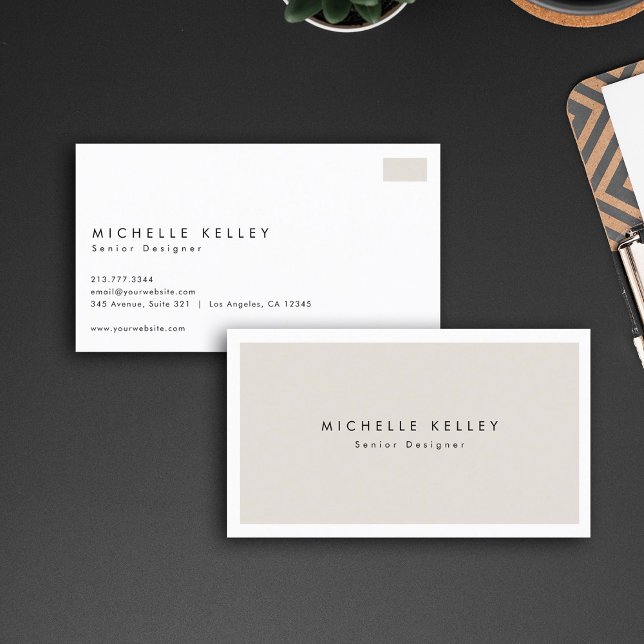 Cartão De Visita Tone Na moda Simples e Limpo Moderno (Striking Stylish yet Simple modern business card design)