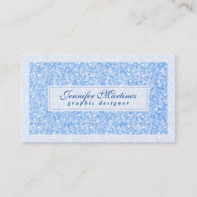 Cartão De Visita Tons Azuis Claros Elegantes Brilhantes e Estimulan (Frente)