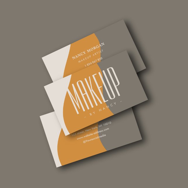Cartão De Visita Tons da Terra do Artista Moderno Makeup (Criador carregado)